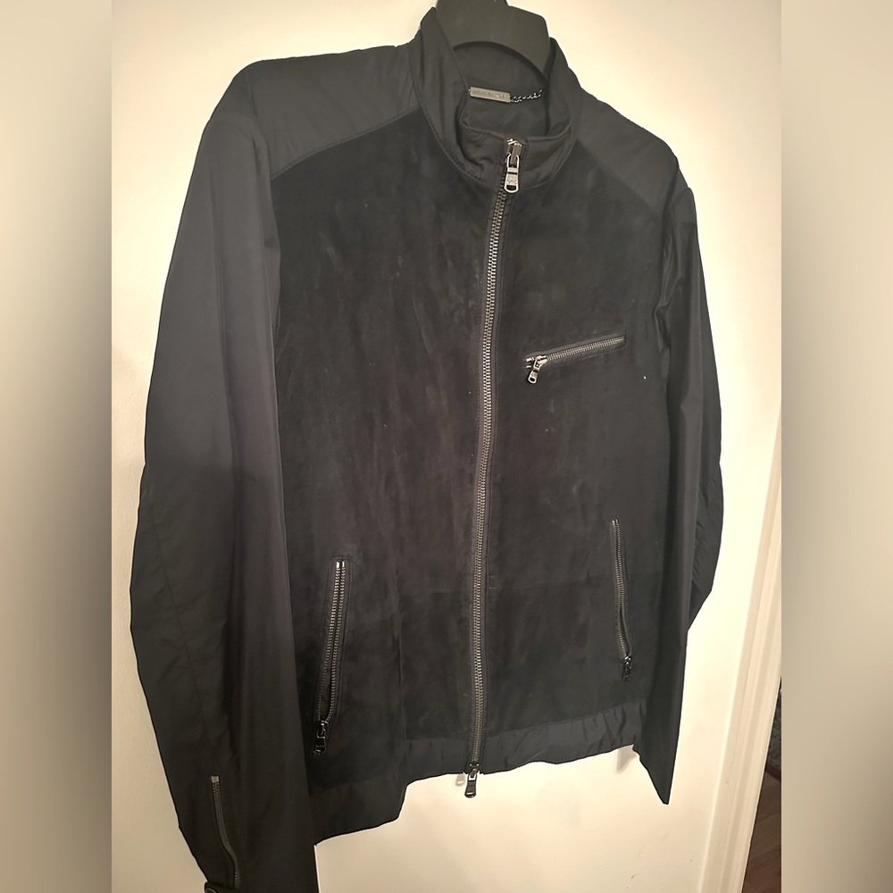 Michael kors suede biker jacket (blue)